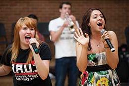 Singers performing